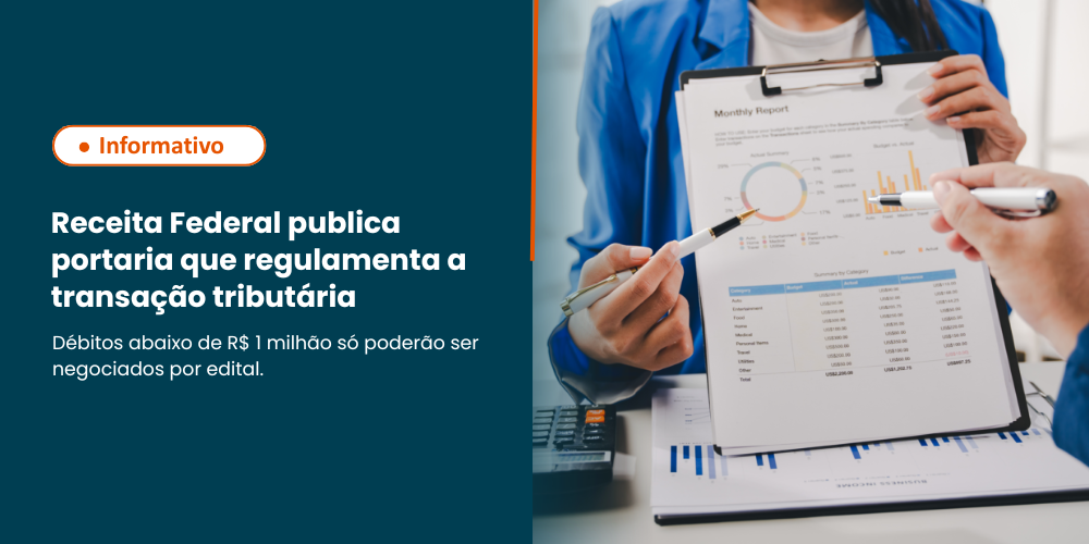 Receita Federal publica nova Portaria sobre transação tributária